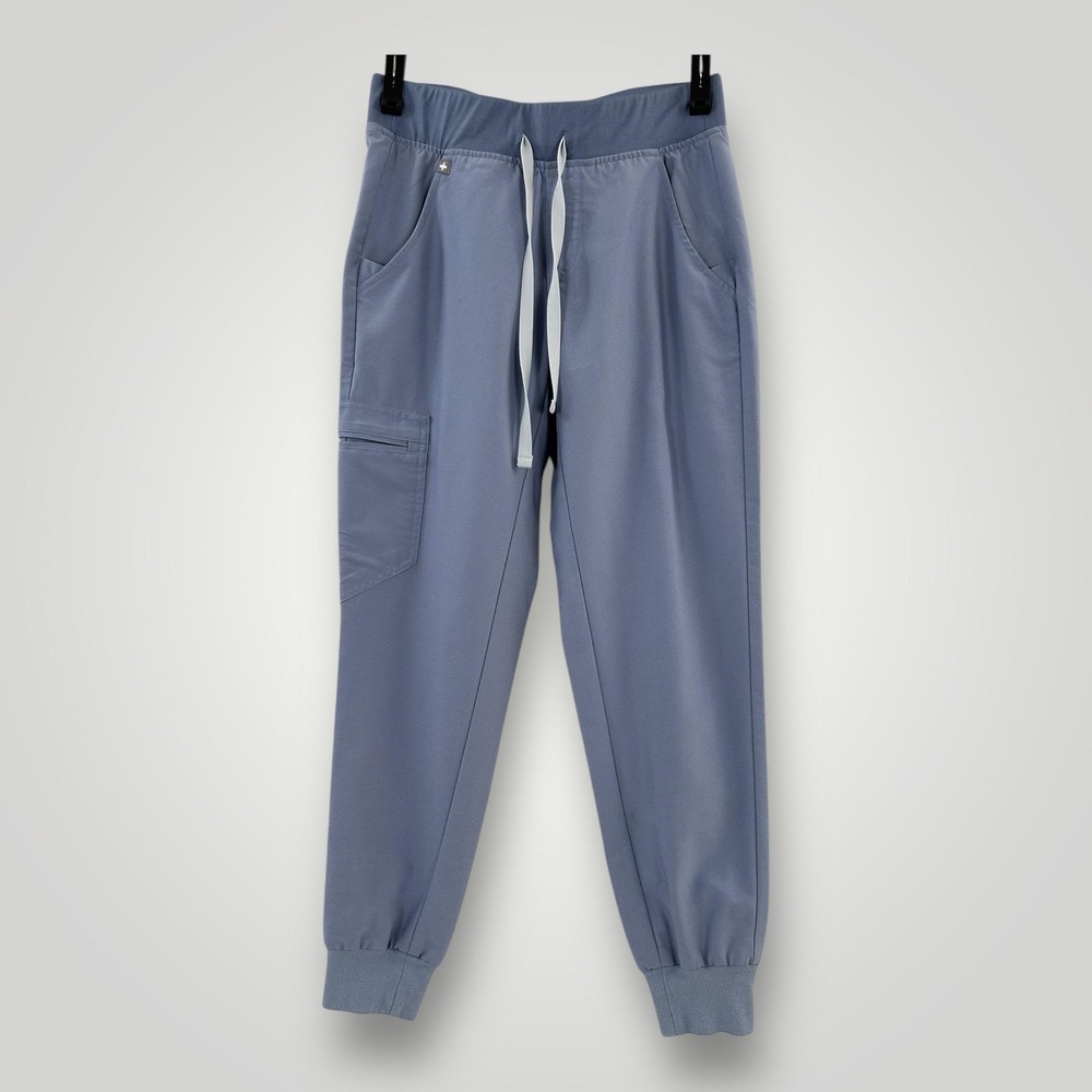 FIGS ZAMORA Technical Collection Jogger Scrub Pant Womens XS Petite Blue Pockets